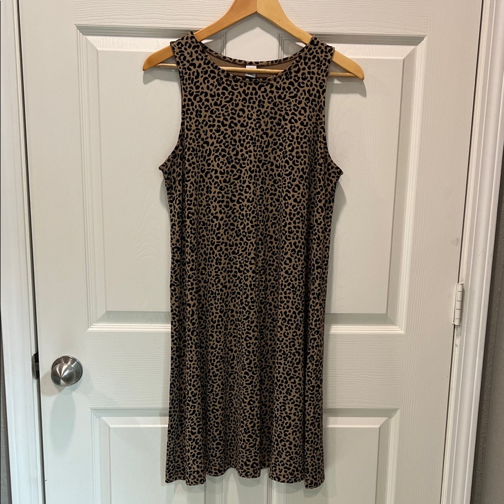 Old Navy Leopard Print Dress - Black and Tan